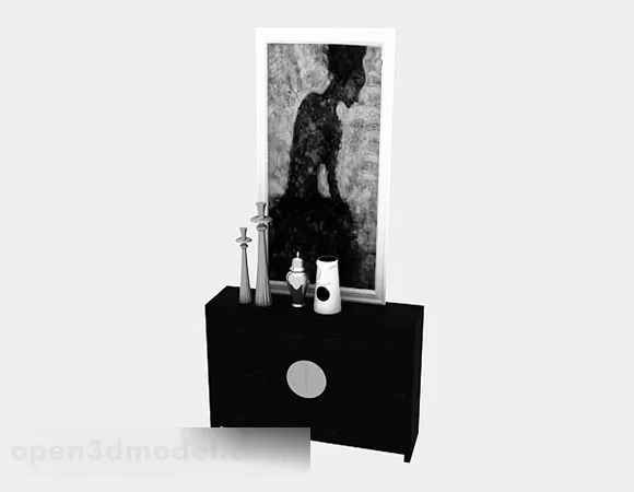 Furniture Black Wooden Office Cabinet 3d model Furniture Black Wooden Office Cabinet 3d model