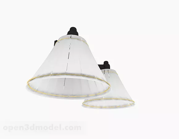 White Shade Ceiling Lamp 3d model White Shade Ceiling Lamp 3d model
