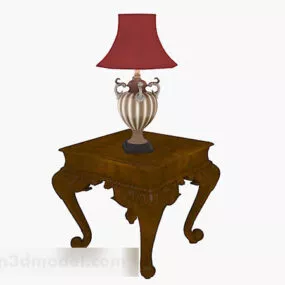Classic Brown Wooden Coffee Table 3d model