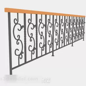 Black Railing Home Balcony 3d model