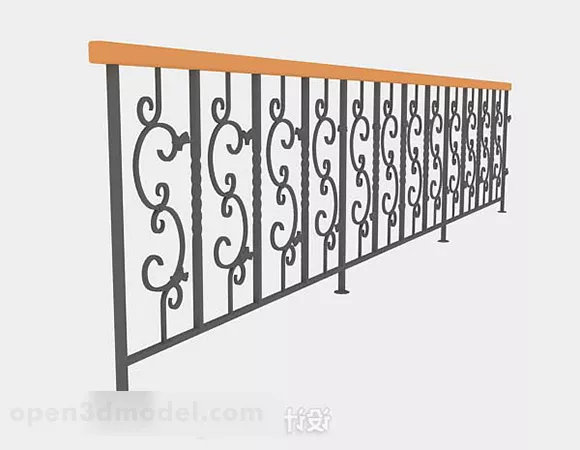 Black Railing Home Balcony 3d model Black Railing Home Balcony 3d model