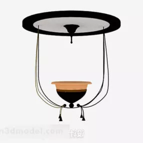 Ceiling Black Iron Chandelier 3d model
