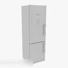 Gray Two Door Refrigerator 3d model