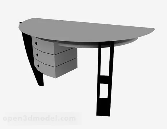 Furniture Gray Office Desk 3d model Furniture Gray Office Desk 3d model