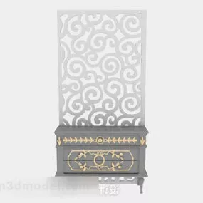 Gray Entrance Cabinet Decoration 3d model