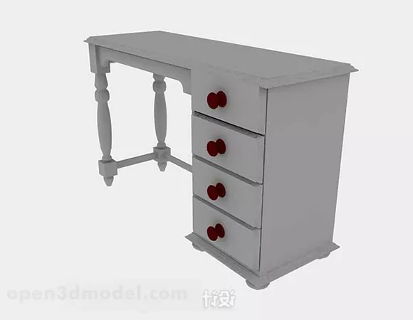 Gray Desk Furniture V1 3d model Gray Desk Furniture V1 3d model