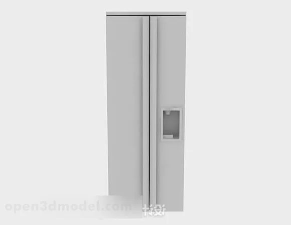 Gray Side By Side Refrigerator 3d model Gray Side By Side Refrigerator 3d model