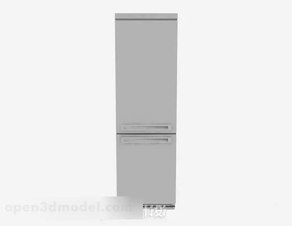 Gray Refrigerator Two Doors 3d model Gray Refrigerator Two Doors 3d model