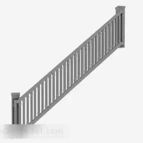 Gray Metal Stair Railing 3d model