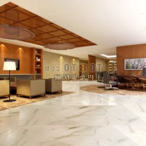 Office Hall Area Interior 3d model