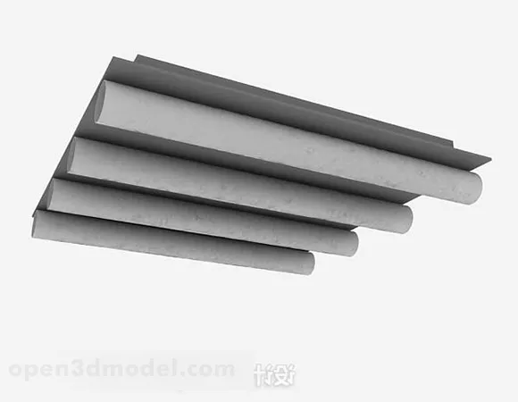 Gray Ceiling Lamp 3d model Gray Ceiling Lamp 3d model