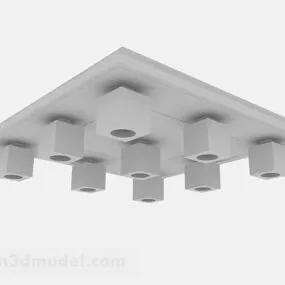 Gray Cubic Ceiling Lamps 3d model
