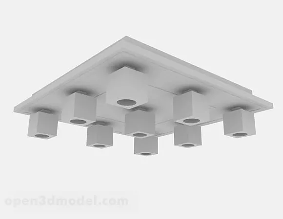 Gray Cubic Ceiling Lamps 3d model Gray Cubic Ceiling Lamps 3d model