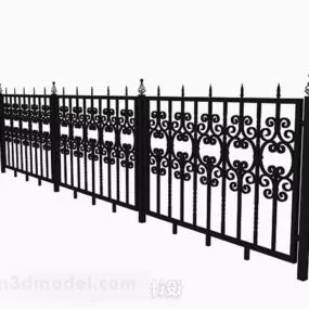 Black Wrought Iron Railing V2 3d model