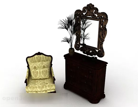 European Style Decorative Cabinet 3d model European Style Decorative Cabinet 3d model