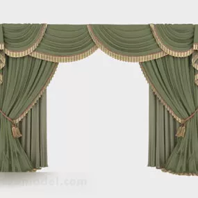 Green Home Curtains Design 3d model
