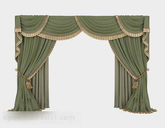 Green Home Curtains Design 3d model Green Home Curtains Design 3d model