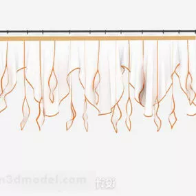 Yellow Pattern Curtain Design 3d model
