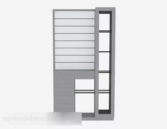 Bedroom Gray Display Cabinet 3d model Bedroom Gray Display Cabinet 3d model