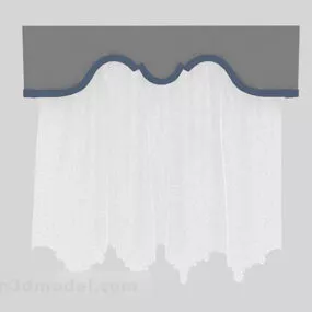 White Curtain Decoration 3d model