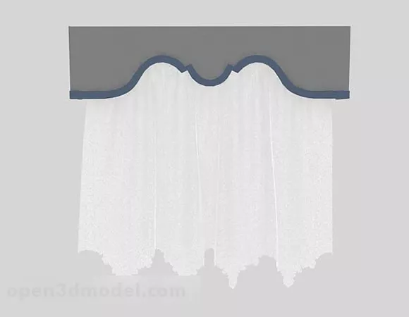 White Curtain Decoration 3d model White Curtain Decoration 3d model