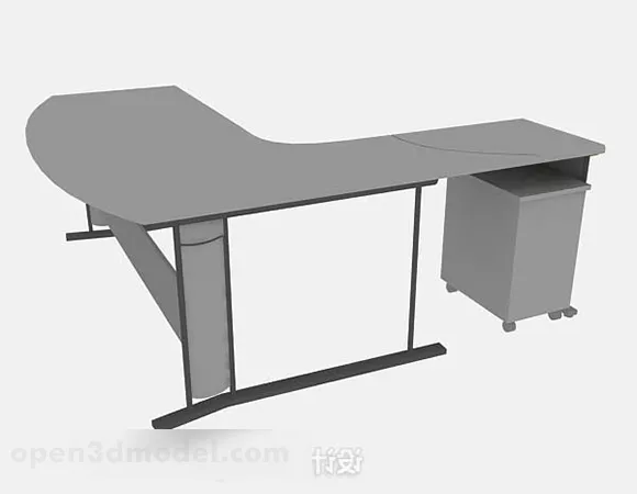 Gray Corner Office Desk 3d model Gray Corner Office Desk 3d model