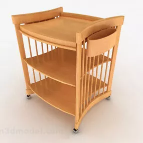 Mobile Wooden Shoes Cabinet 3d model
