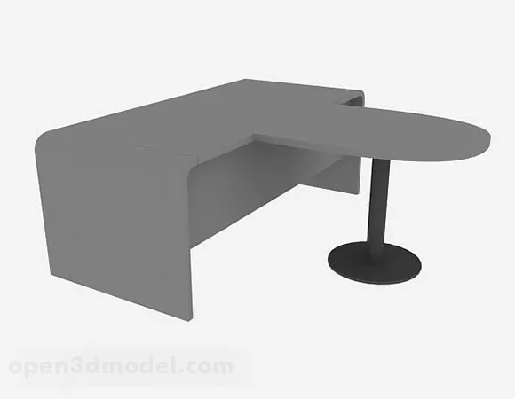 Gray Paint Mdf Office Desk 3d model Gray Paint Mdf Office Desk 3d model