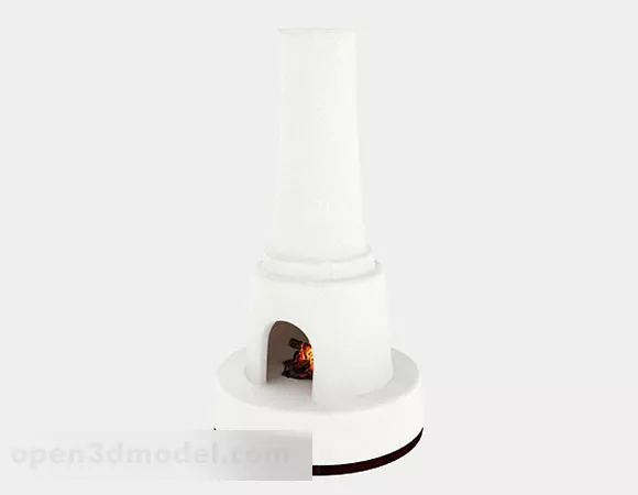 Stone Fireplace Modern Shape 3d model