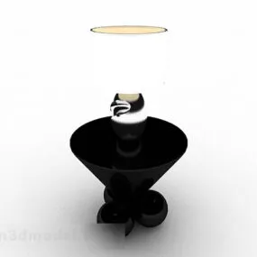 Round Coffee Table With Decorative Vase 3d model