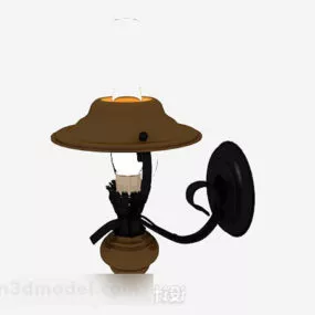 Antique Brown Wall Lamp 3d model