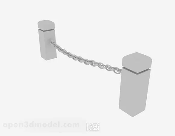Iron Chain Railing Gate 3d model Iron Chain Railing Gate 3d model