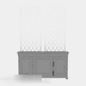 Gray Paint Home Porch Cabinet V2 3d model
