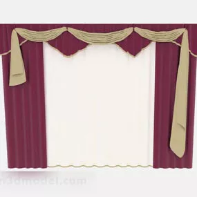 Purple Curtain Furniture 3d model