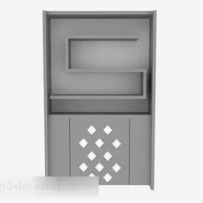 Gray Display Cabinet Decoration 3d model