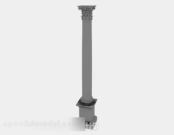 Stone Greek Pillar 3d model Stone Greek Pillar 3d model