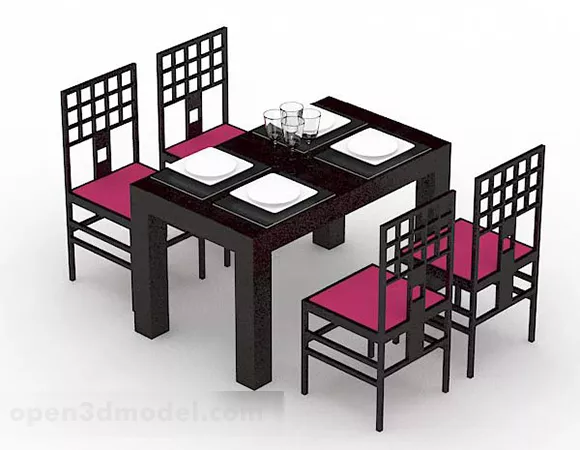 Chinese Style Dining Table Chair 3d model Chinese Style Dining Table Chair 3d model