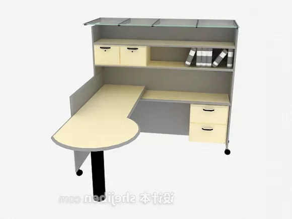 Gray Paint Mdf Wooden Desk 3d model Gray Paint Mdf Wooden Desk 3d model
