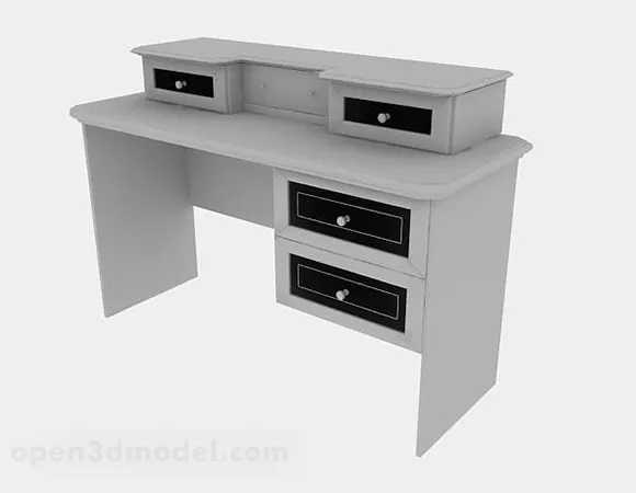Mdf Wooden Desk 3d model Mdf Wooden Desk 3d model