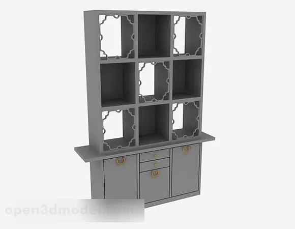 Home Display Cabinet Gray Paint 3d model Home Display Cabinet Gray Paint 3d model
