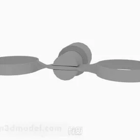 Gray Circle Wall Lamp 3d model