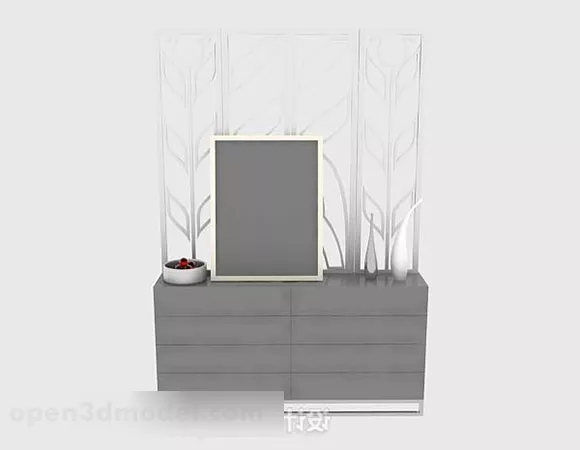Office Cabinet With Screen Decoration 3d model Office Cabinet With Screen Decoration 3d model