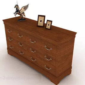 Antique Wood Office Cabinet 3d model