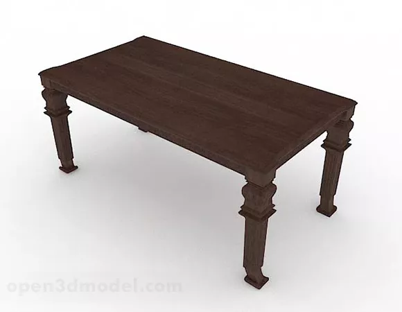 Antique Wood Dining Table 3d model Antique Wood Dining Table 3d model