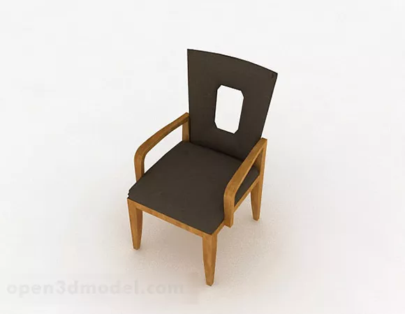 Wooden Grey Upholstered Home Chair 3d model Wooden Grey Upholstered Home Chair 3d model