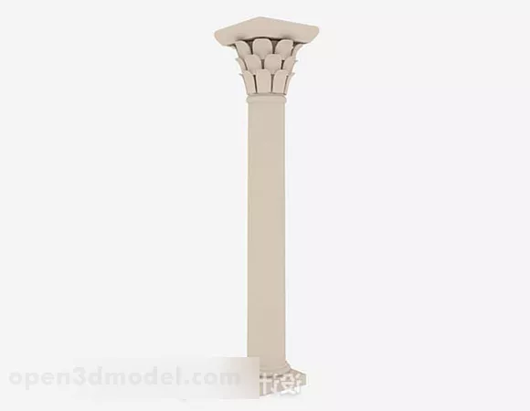 Brown Stone Classic Column 3d model Brown Stone Classic Column 3d model