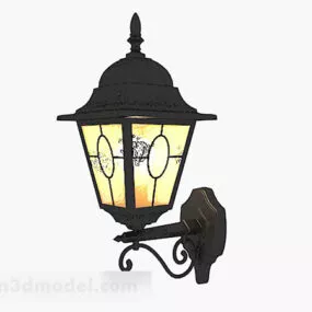 Black Iron Classic Garden Lamp 3d model
