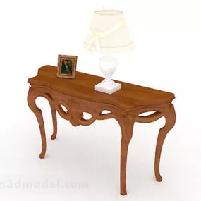 Brown Wooden Home Console Table 3d model