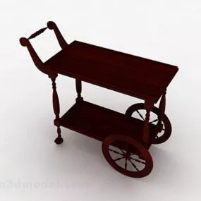Wooden Mobile Dining Table V1 3d model