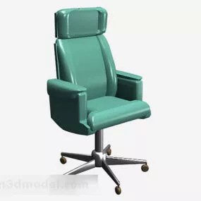 Green Leather Office Chair 3d model